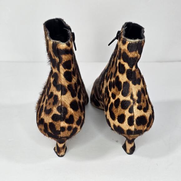 Gianni Bini Georgina Leopard Boots Ankle Animal Print Low kitten Heel 8.5 Trendy - Picture 8 of 10
